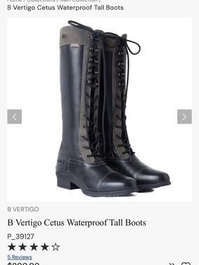 B Vertigo Cetus Lace-Up Tall Boots in Black and Gray